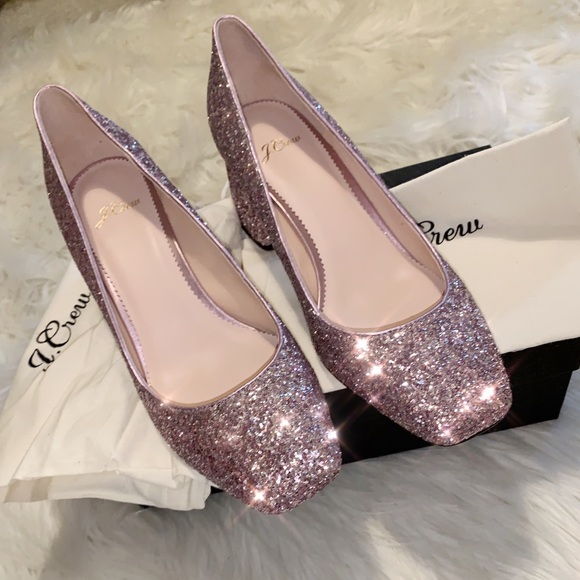 J. Crew Shoes - NWB J Crew Pink Glitter Celia Pump Heels 8.5